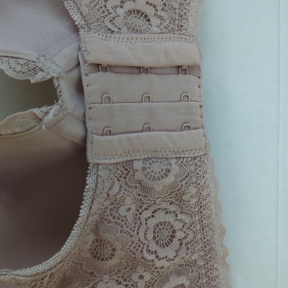 Aerie Real Happy Plunge Crochet Lace Underwire Bra 36D Pink Tan Purple - Picture 16 of 16